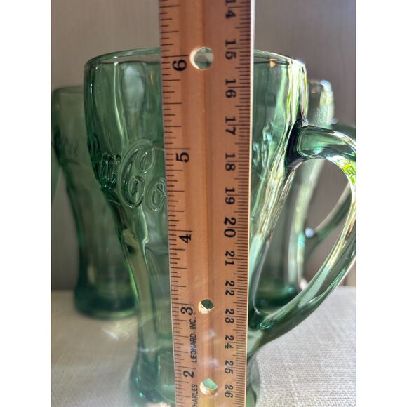 2 Libbey Coca Cola Mug Green Glasses - Picture 8 of 10
